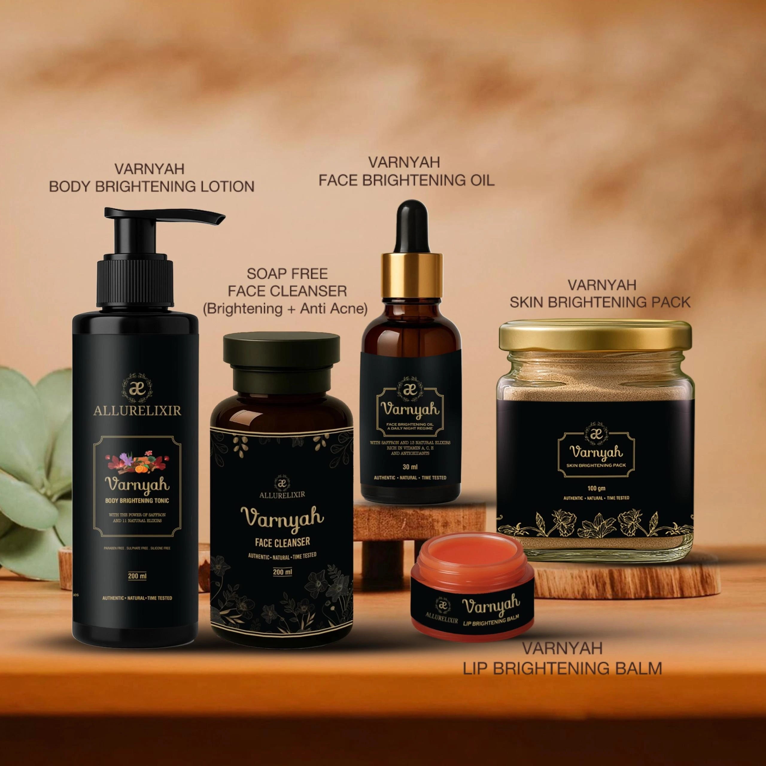 Varnyah 5 in 1 Brightening Kit (Pack + Face oil + Lip balm + Face cleanser + Body Lotion )