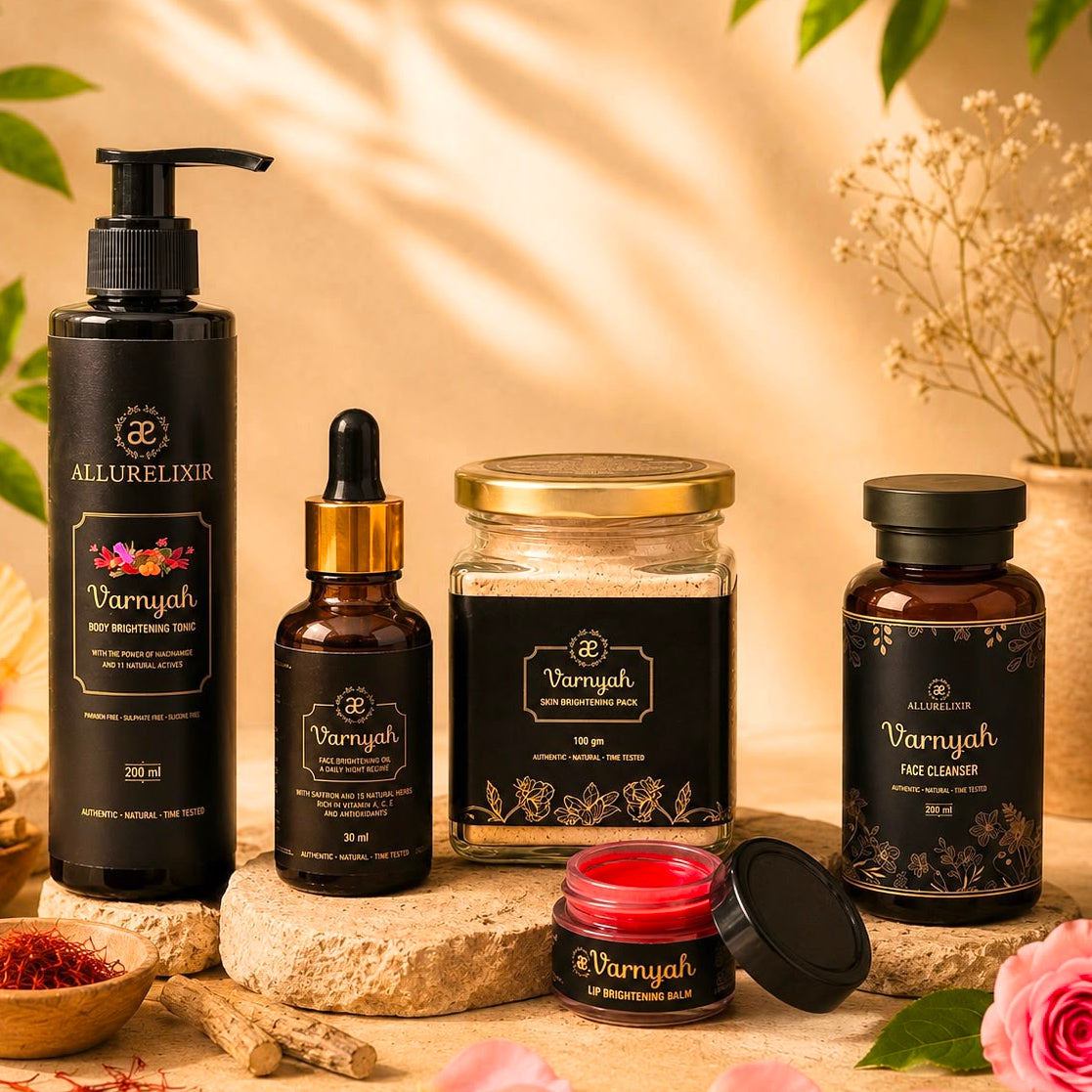Varnyah 5 in 1 Brightening Kit (Pack + Face oil + Lip balm + Face cleanser + Body Lotion )