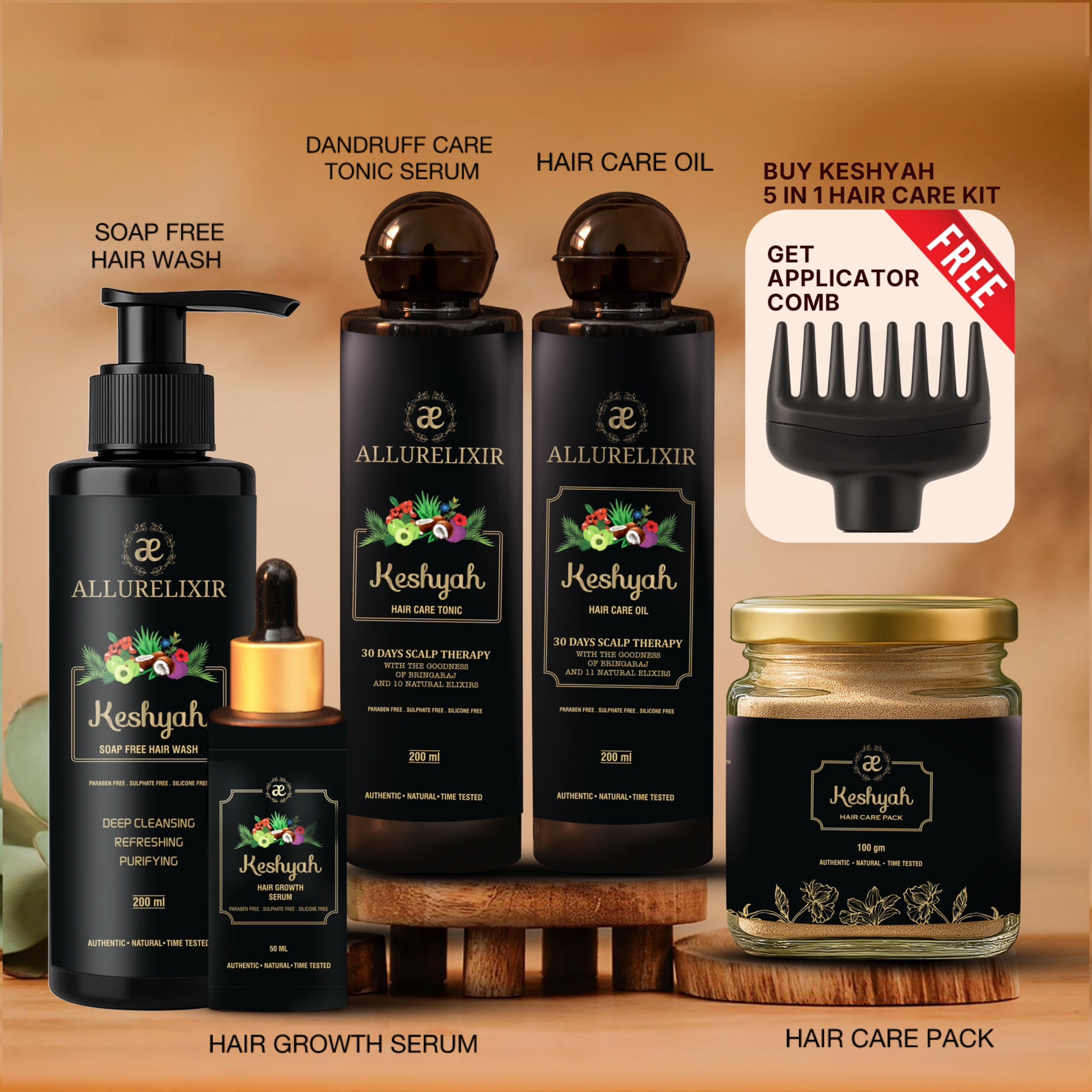 Keshyah : 5 in 1 Hair Care Kit (Applicator comb FREE)