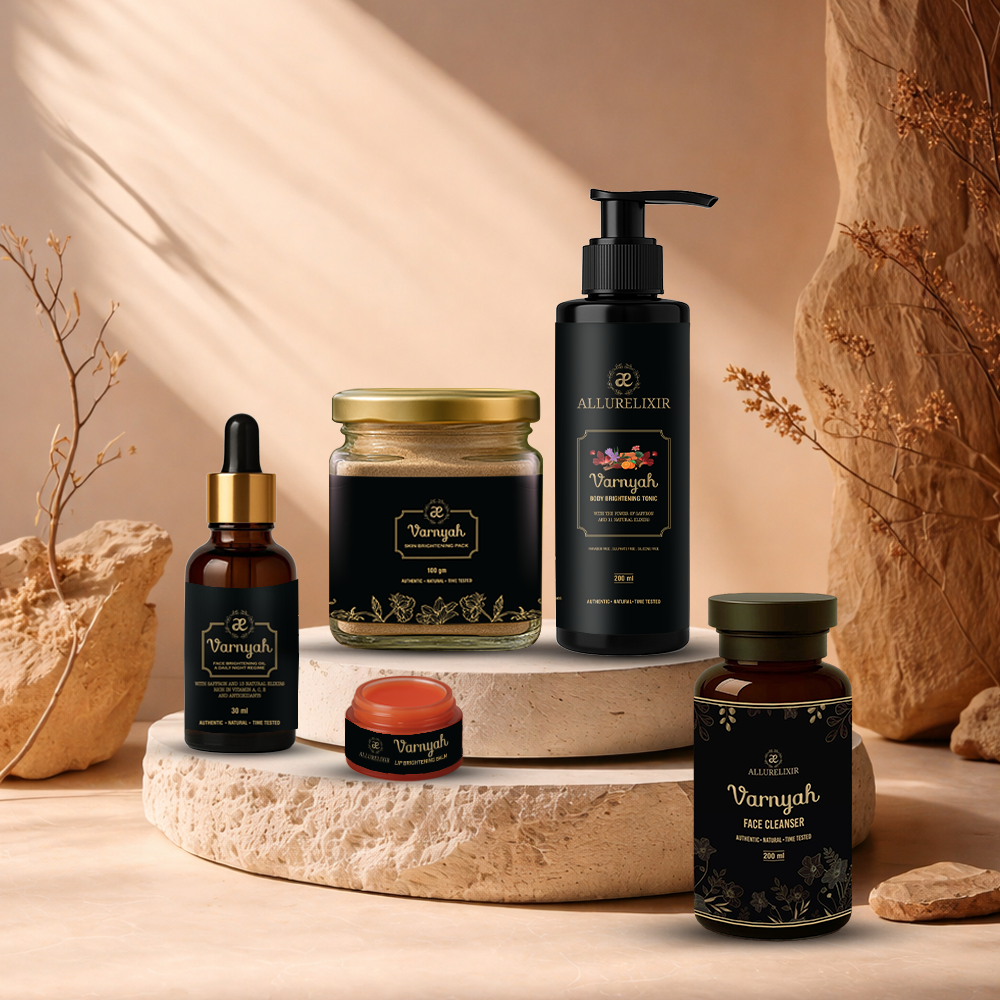 Varnyah 5 in 1 Brightening Kit (Pack + Face oil + Lip balm + Face cleanser + Body Lotion )